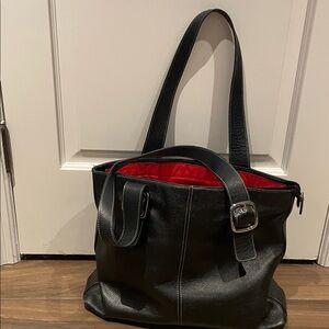 Danier Black Leather Tote Bag